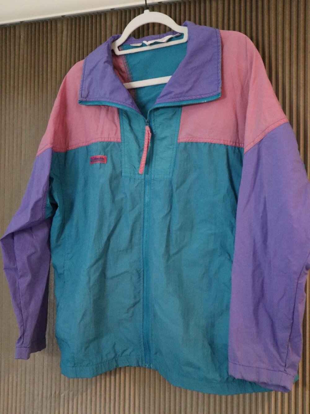 Vintage Multicolor Columbia Sportswear Windbreaker, Radial Sleeve, Ladies L